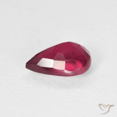 Rubis Rose rougeâtre profond naturelle En forme de poire, 0.97 ct, VS-SI