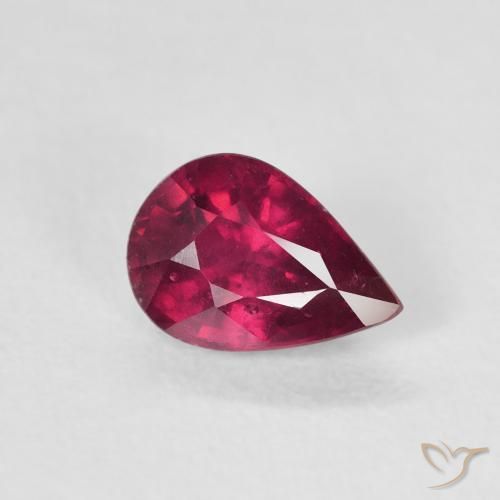 Rubis Rose rougeâtre profond naturelle En forme de poire, 1.02 ct, VS-SI