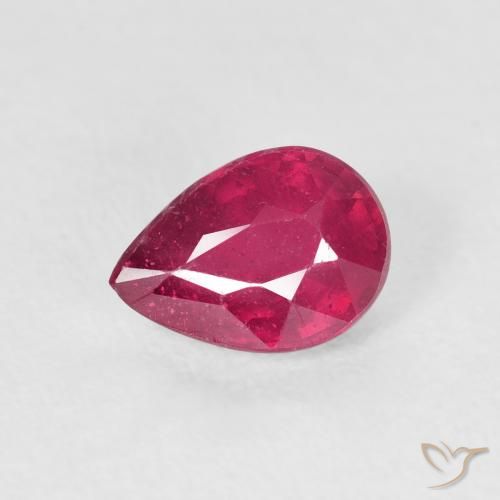 1.11ct Naturel Rose rougeâtre profond Rubis, En forme de poire, VS-SI