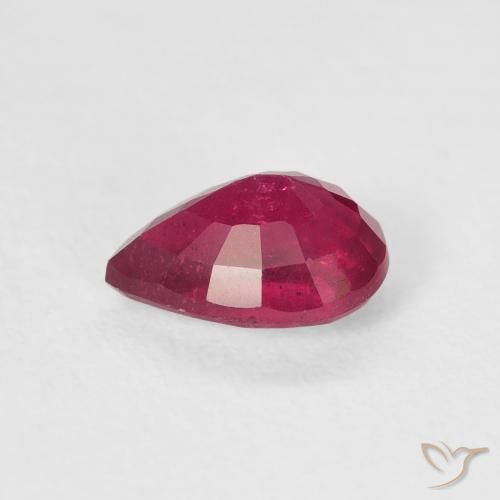 Rubis Rose rougeâtre profond naturelle En forme de poire, 1.11 ct, VS-SI