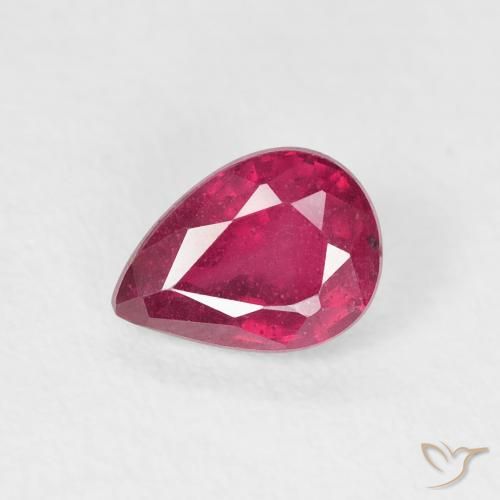 1.01ct Naturel Rose rougeâtre profond Rubis, En forme de poire, VS-SI