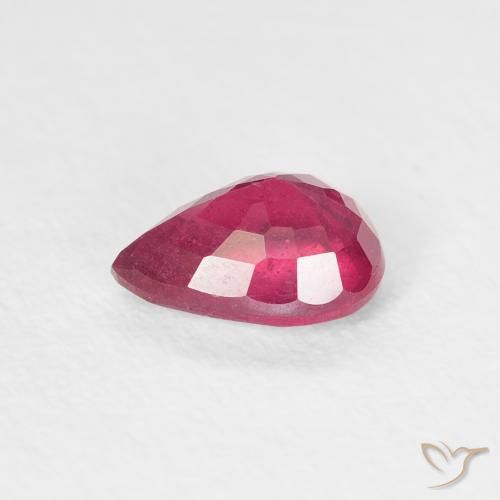 Rubis Rose rougeâtre profond naturelle En forme de poire, 1.01 ct, VS-SI