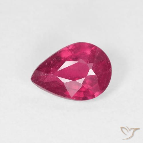 0.91ct Naturel Rouge léger Rubis, En forme de poire, VS-SI