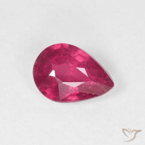 Rubis Rouge léger naturelle En forme de poire, 0.91 ct, VS-SI