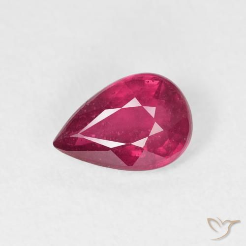 0.94ct Naturel Rouge Rosâtre Rubis, En forme de poire, VS-SI