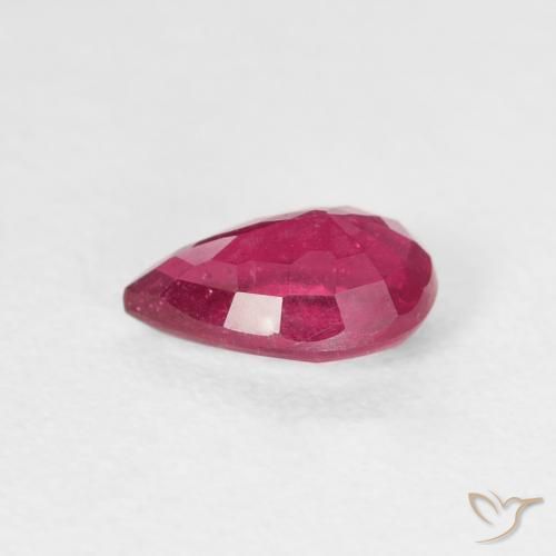 Rubis Rouge Rosâtre naturelle En forme de poire, 0.94 ct, VS-SI
