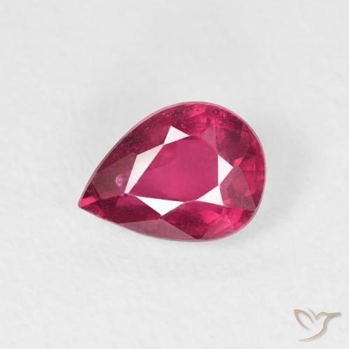 0.91ct Naturel Rose rougeâtre Rubis, En forme de poire, VS-SI