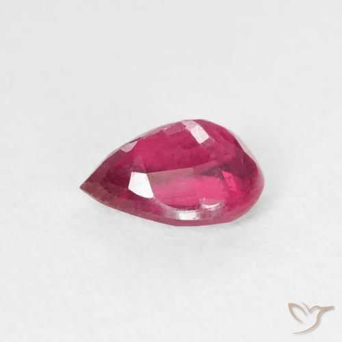 Rubis Rose rougeâtre naturelle En forme de poire, 0.91 ct, VS-SI