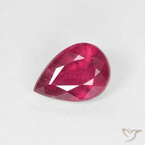 0.94ct Naturel Rose rougeâtre profond Rubis, En forme de poire, VS-SI