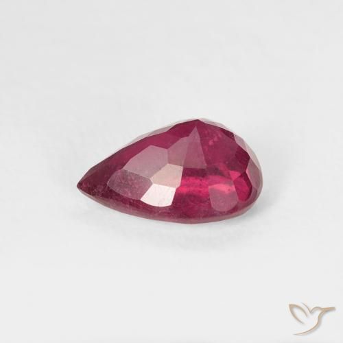 Rubis Rose rougeâtre profond naturelle En forme de poire, 0.94 ct, VS-SI