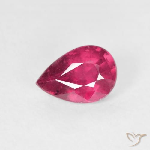 0.89ct Naturel Rouge léger Rubis, En forme de poire, VS-SI