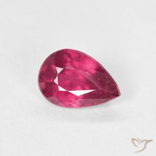 Rubis Rouge léger naturelle En forme de poire, 0.89 ct, VS-SI