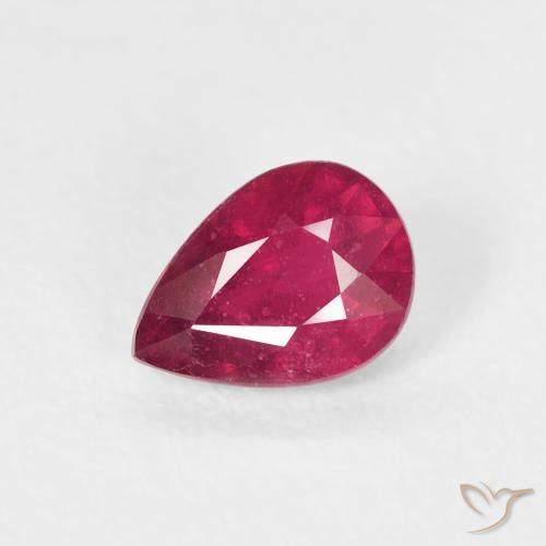 Rubis Medium Dark-Red naturelle En forme de poire, 1.02 ct, VS-SI