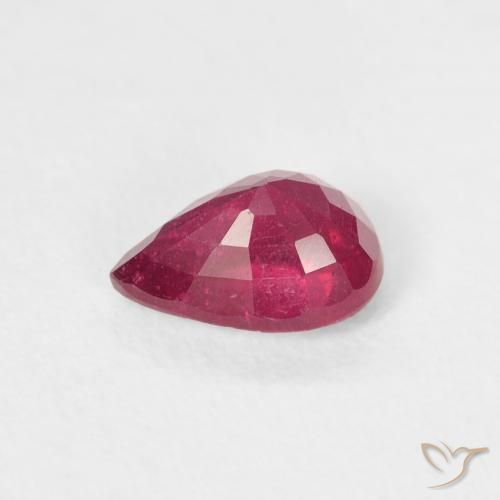 Rubis Medium Dark-Red naturelle En forme de poire, 1.02 ct, VS-SI