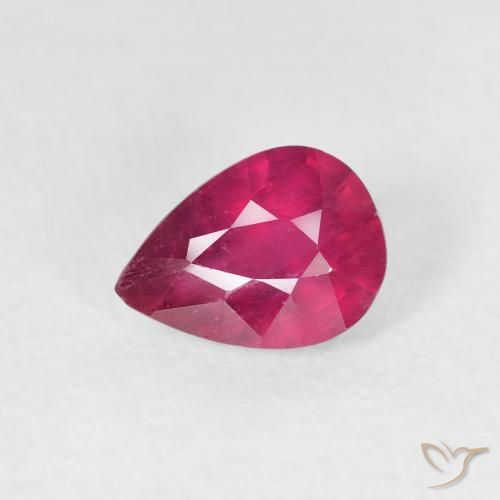 0.98ct Naturel Rouge confiture Rubis, En forme de poire, VS-SI