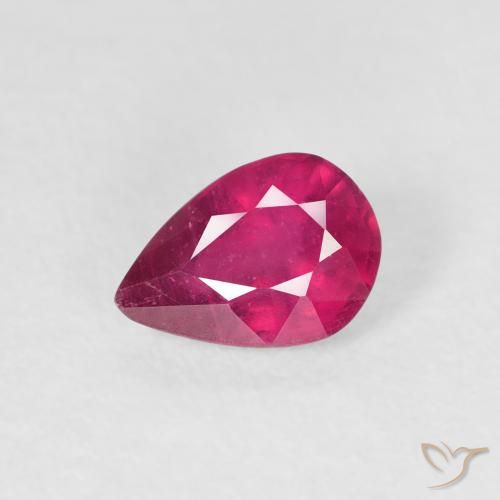 0.87ct Naturel Rouge léger Rubis, En forme de poire, VS-SI