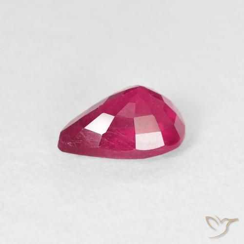 Rubis Rouge léger naturelle En forme de poire, 0.87 ct, VS-SI
