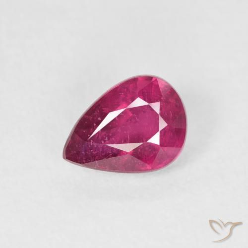 0.84ct Naturel Rouge léger Rubis, En forme de poire, VS-SI