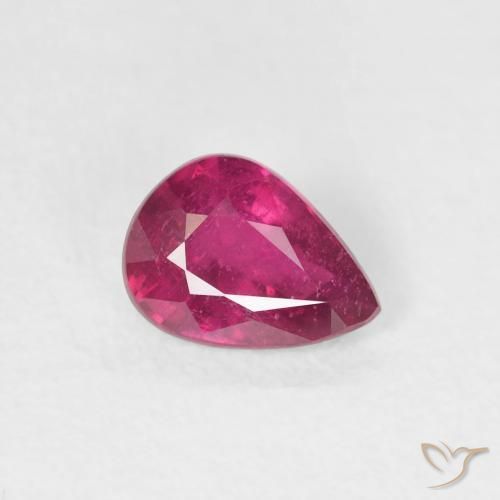 Rubis Rouge léger naturelle En forme de poire, 0.84 ct, VS-SI