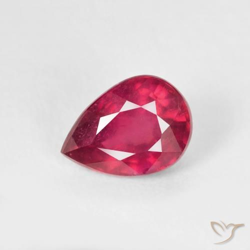 1.06ct Naturel Cramoisi profond Rubis, En forme de poire, VS-SI