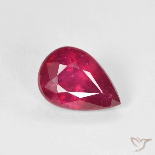 1.11ct Naturel Rose rougeâtre Rubis, En forme de poire, VS-SI
