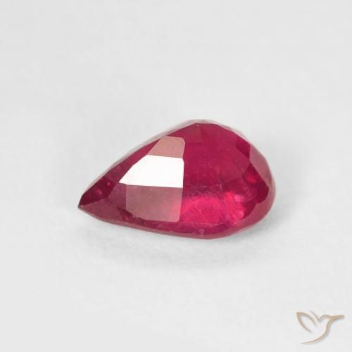 Rubis Rose rougeâtre naturelle En forme de poire, 1.11 ct, VS-SI