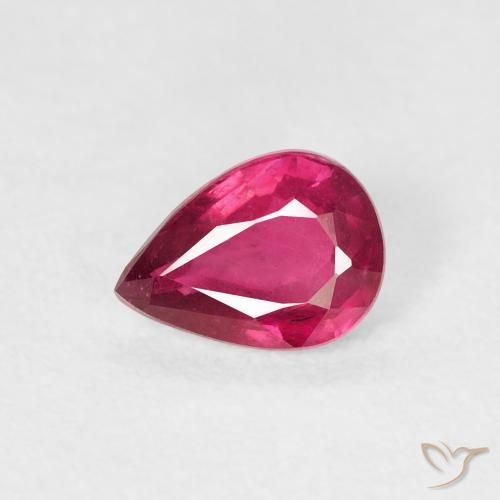0.86ct Naturel Rouge léger Rubis, En forme de poire, VS-SI