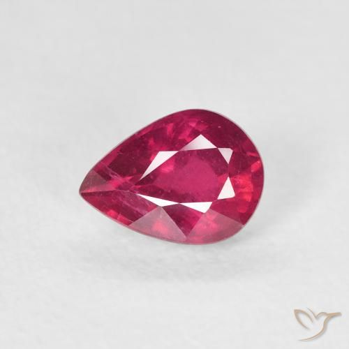 0.93ct Naturel Rouge Rosâtre Rubis, En forme de poire, VS-SI