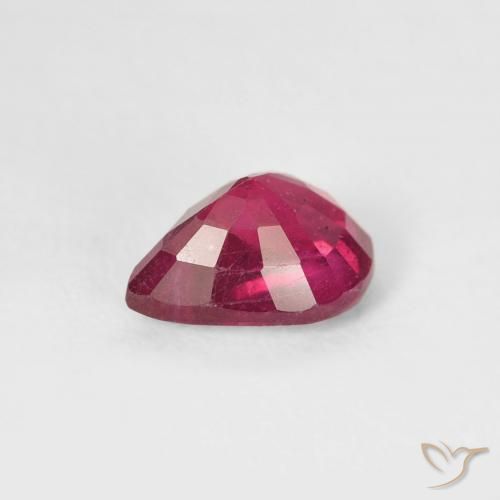 Rubis Rouge Rosâtre naturelle En forme de poire, 0.93 ct, VS-SI