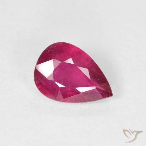 0.93ct Naturel Rouge léger Rubis, En forme de poire, VS-SI