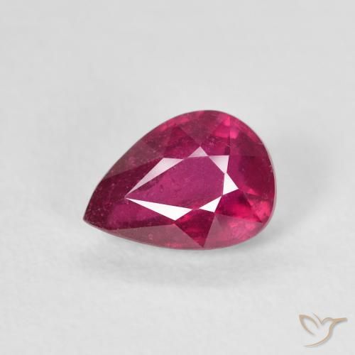 1.08ct Naturel Rouge léger Rubis, En forme de poire, VS-SI