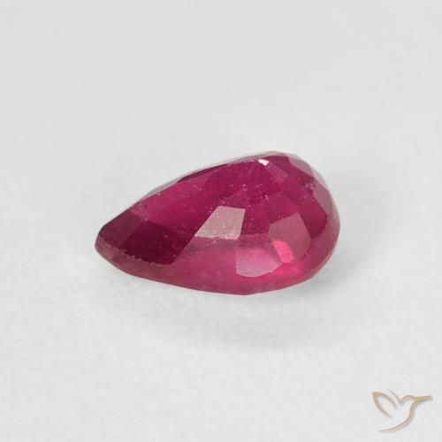 Rubis Rouge léger naturelle En forme de poire, 1.08 ct, VS-SI