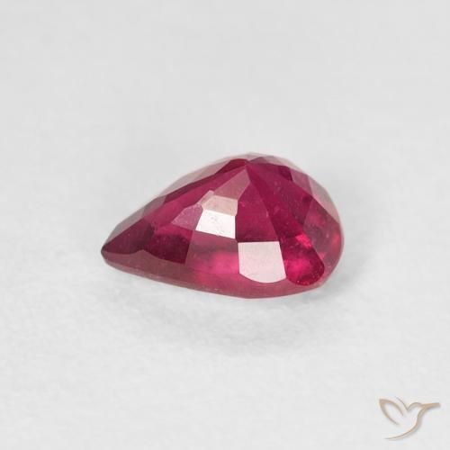Rubis Rose rougeâtre profond naturelle En forme de poire, 1.03 ct, VS-SI