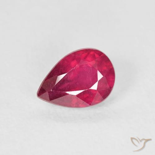 0.85ct Naturel Rouge Rosâtre Rubis, En forme de poire, VS-SI
