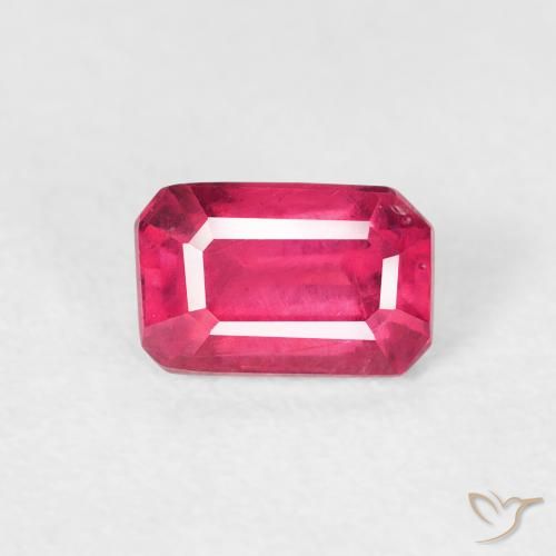 0.98ct Naturel Rouge Rosâtre Rubis, Taille émeraude, VS