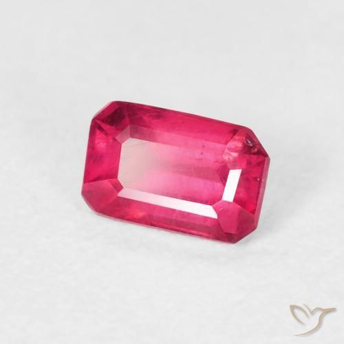 Rubis Rouge Rosâtre naturelle Octogone / coupe Émeraude, 0.98 ct, VS
