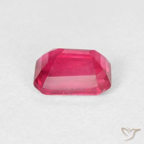 Rubis Rouge Rosâtre naturelle Octogone / coupe Émeraude, 0.98 ct, VS