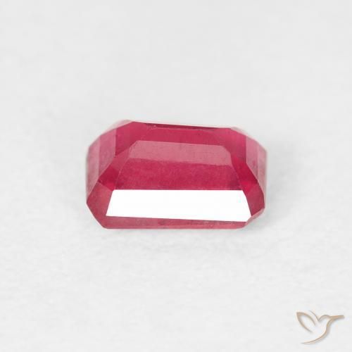 Rubis Rouge moyen naturelle Octogone / coupe Émeraude, 0.87 ct, VS