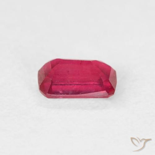 Rubis Rouge léger naturelle Octogone / coupe Émeraude, 0.67 ct, VS