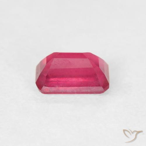 Rubis Rouge Rosâtre naturelle Octogone / coupe Émeraude, 0.80 ct, VS
