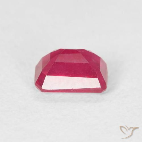Rubis Rouge Rosâtre naturelle Octogone / coupe Émeraude, 0.88 ct, VS