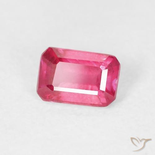 Rubis Rouge Rosâtre naturelle Octogone / coupe Émeraude, 0.79 ct, VS