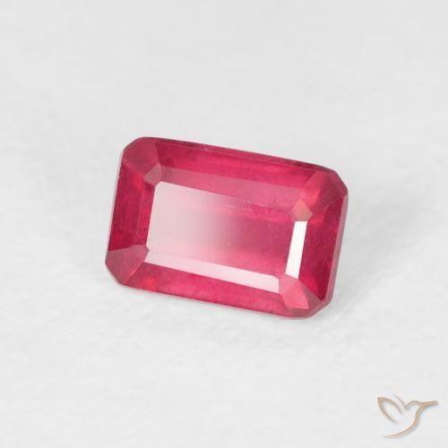 Rubis Rose rougeâtre naturelle Octogone / coupe Émeraude, 0.92 ct, VS