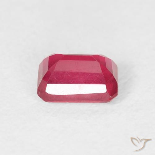 Rubis Rose rougeâtre naturelle Octogone / coupe Émeraude, 0.92 ct, VS