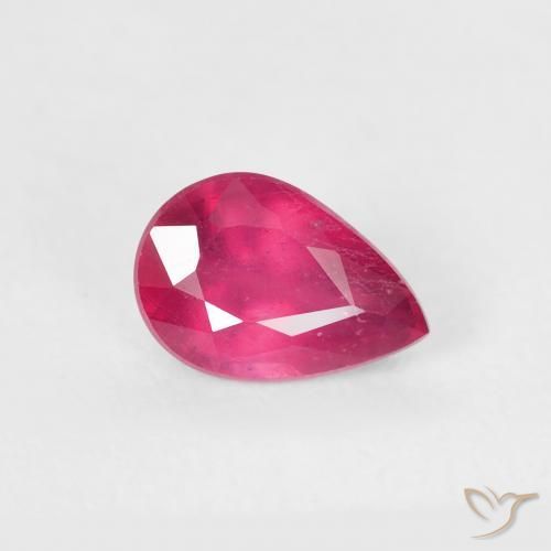 0.70ct Naturel Rouge léger Rubis, En forme de poire, VS-SI