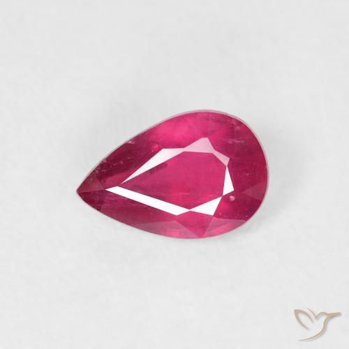 0.56ct Naturel Rouge Rosâtre Rubis, En forme de poire, VS-SI