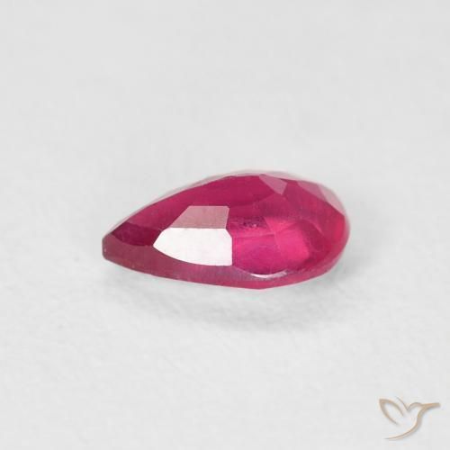 Rubis Rouge Rosâtre naturelle En forme de poire, 0.56 ct, VS-SI