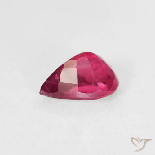 Rubis Rouge léger naturelle En forme de poire, 0.63 ct, VS-SI