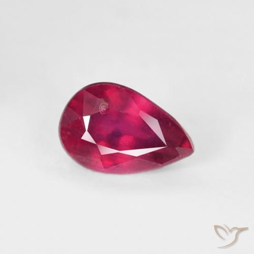 Rubis Medium Dark-Red naturelle En forme de poire, 0.76 ct, VS-SI