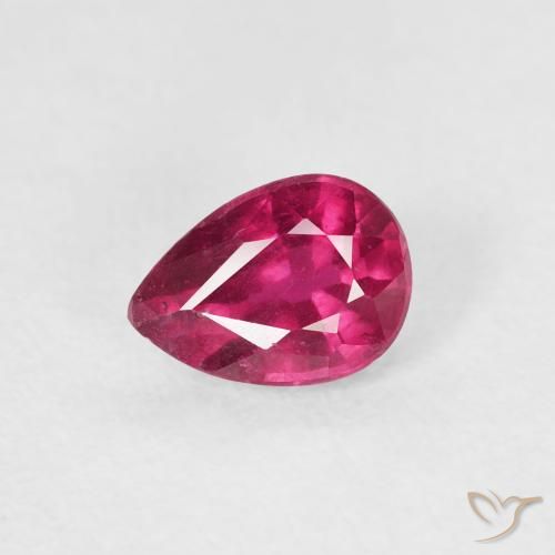 0.62ct Naturel Rouge Rosâtre Rubis, En forme de poire, VS-SI